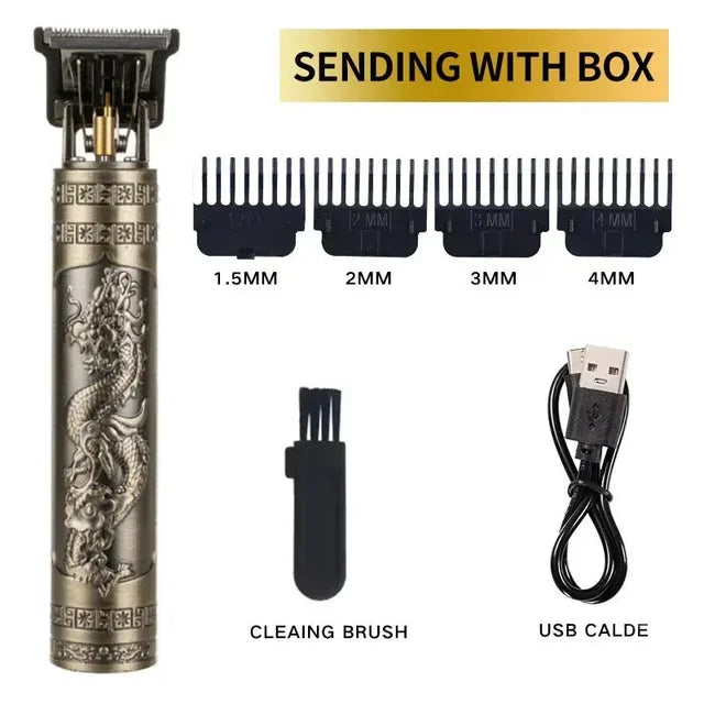 Tondeuse T9 Vintage – Électrique, Rechargeable & Professionnelle pour Homme & Barbier