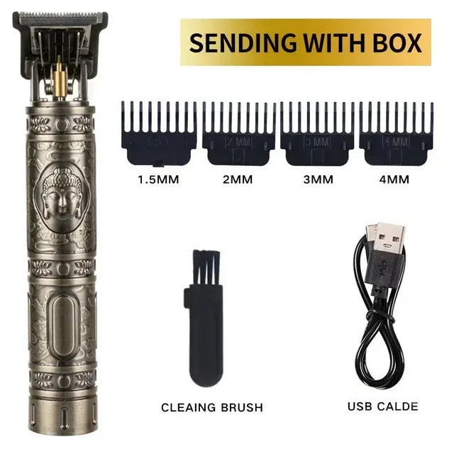 Tondeuse T9 Vintage – Électrique, Rechargeable & Professionnelle pour Homme & Barbier